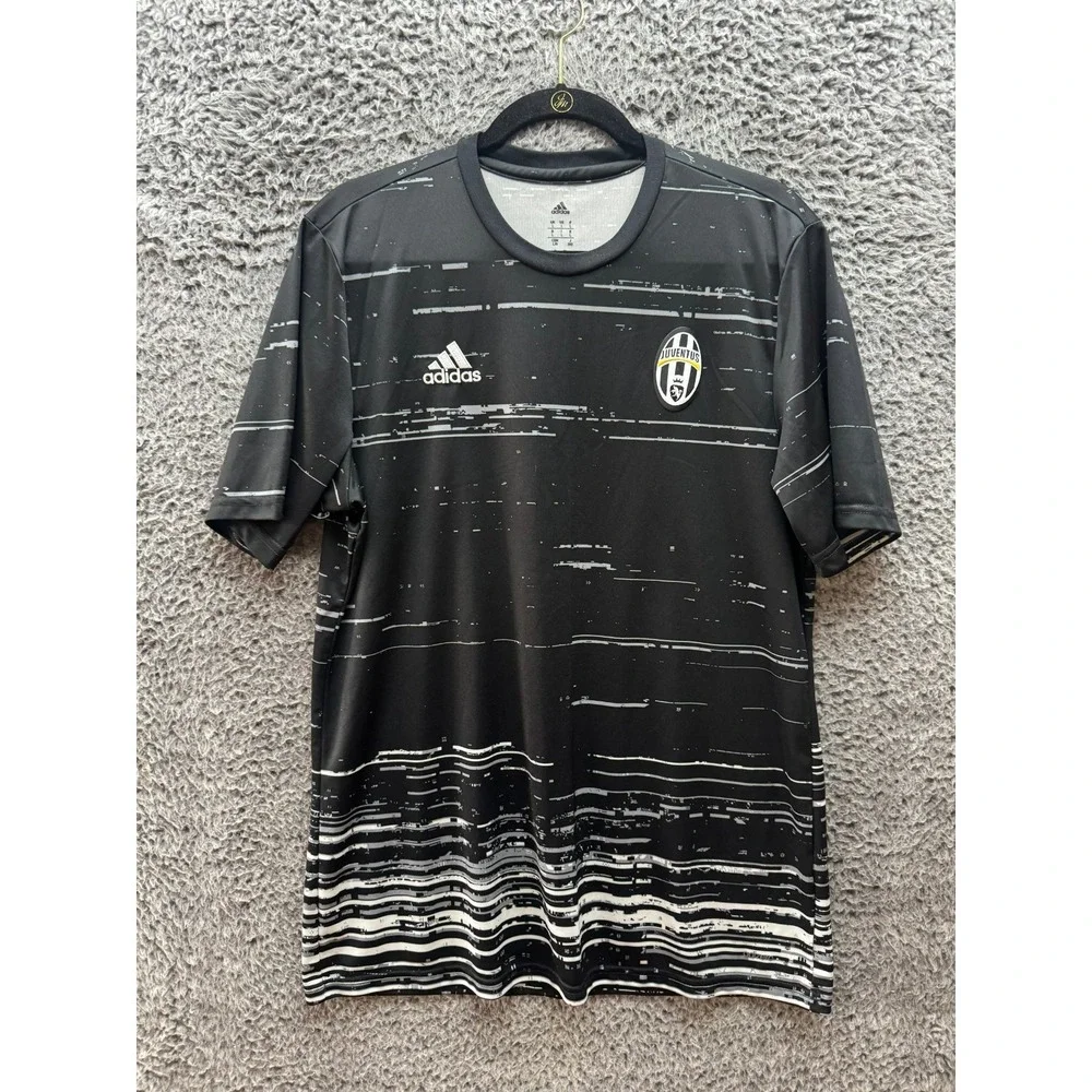 Adidas 2015-2016 Juventus FC Short Sleeve Training Jersey Shirt Black Men Size L